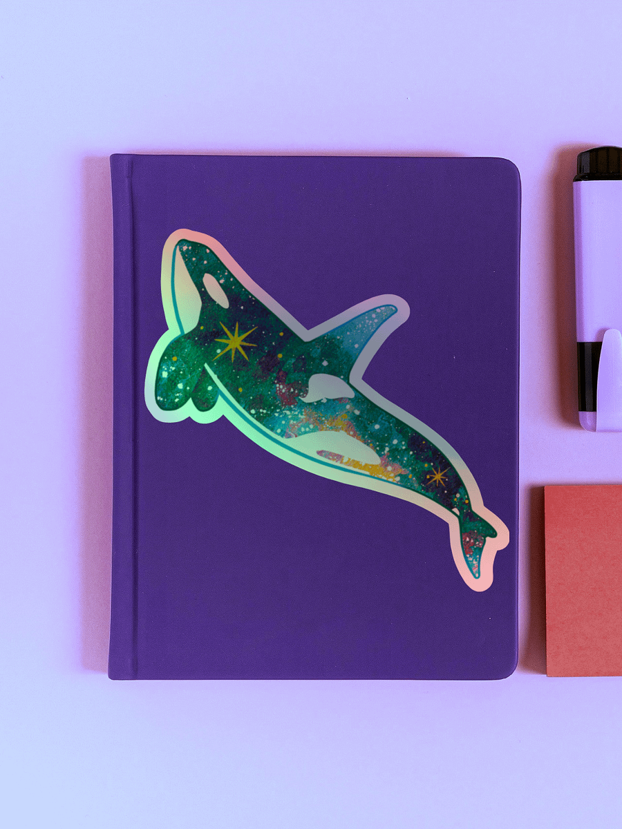 Galaxy Orca - Teal Variation Holographic Sticker product image (1)