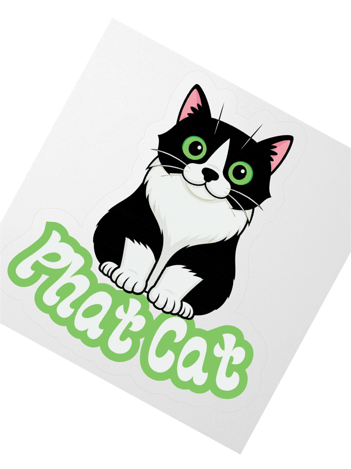 Small Phat Cat Sticker (Green) product image (2)