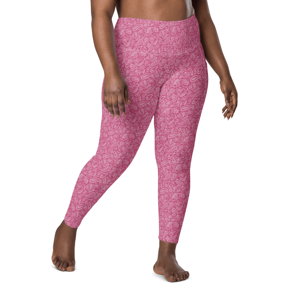 Dk Pink All-Over Print Leggings with Pockets product image (6)