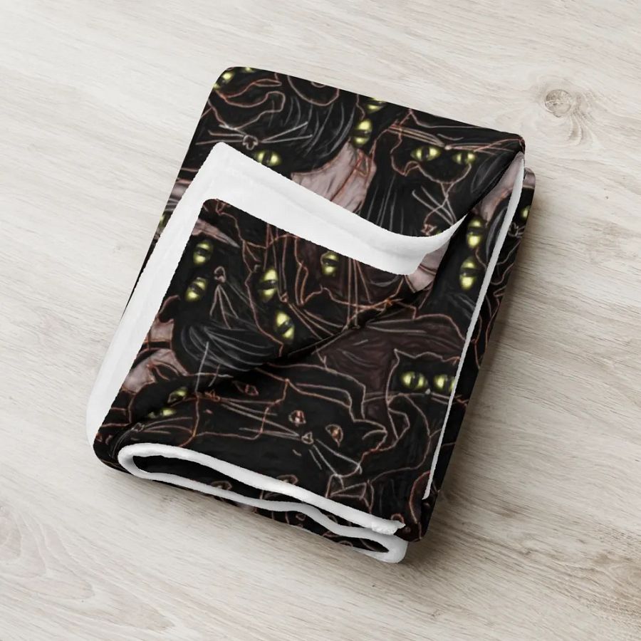 Black Cats Throw Blanket product image (18)