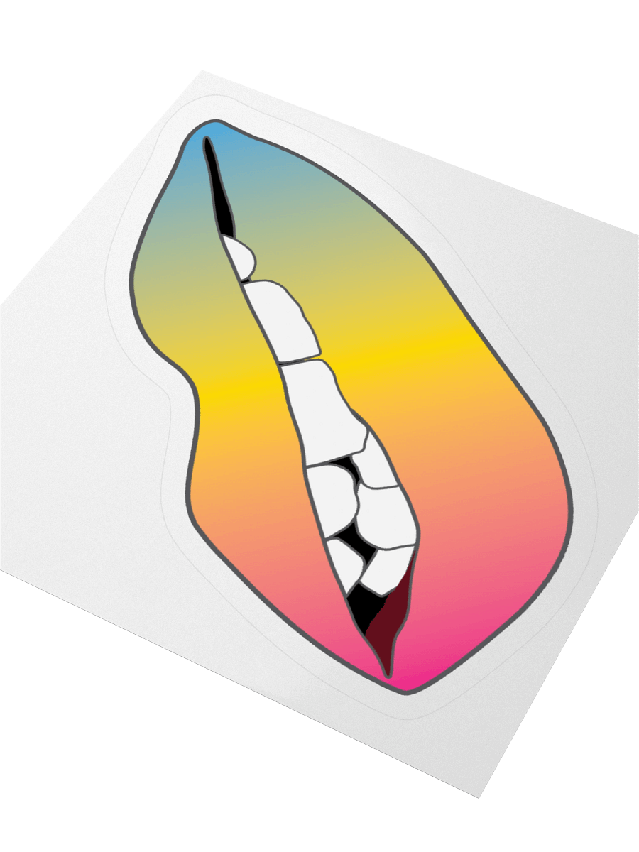 Pansexual Pride Gradient Biting Lips Sticker product image (9)