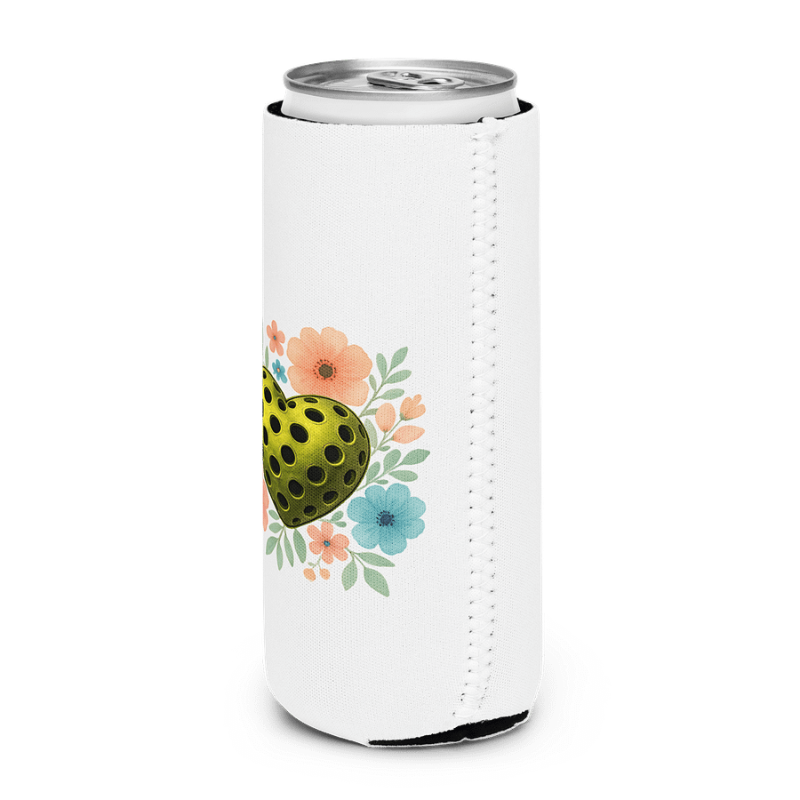 Pickleball Heart Flowers Floral Coozie Can Cooler product image (2)