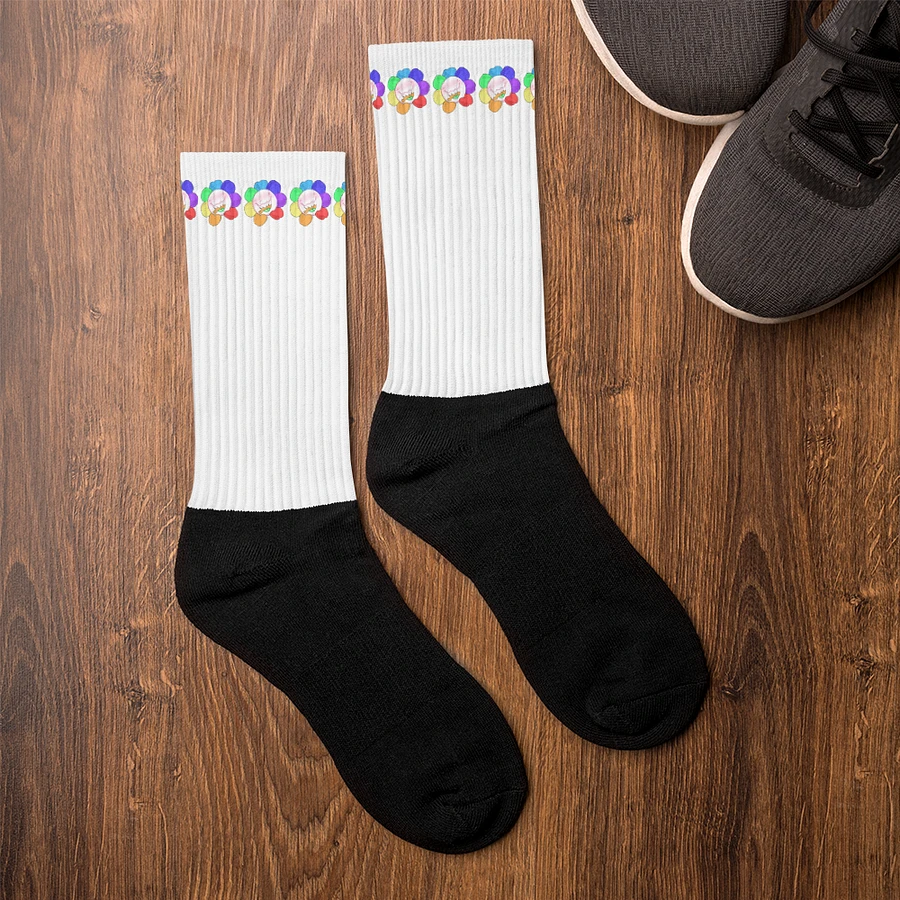 White Flower Stripe Socks product image (2)