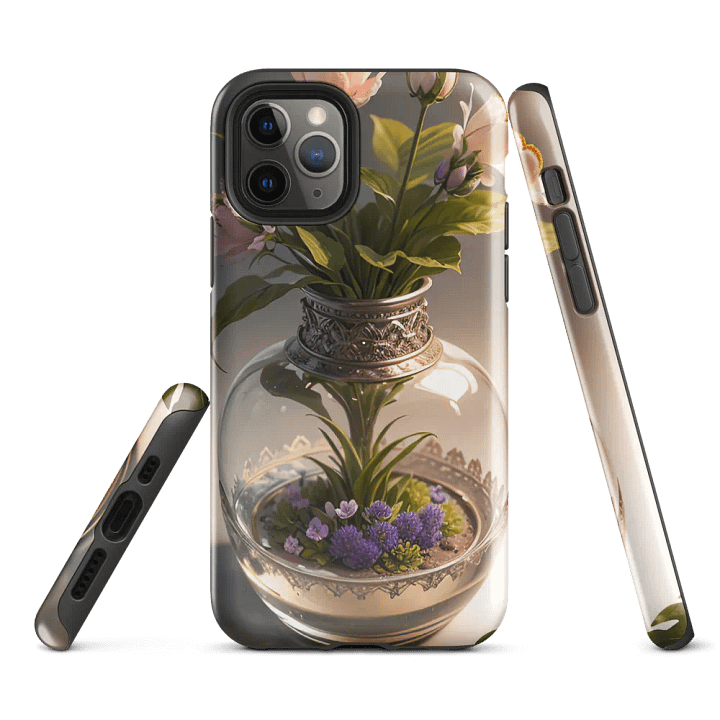 Elegant Floral iPhone Tough Case - Vintage Garden Vase Design product image (2)