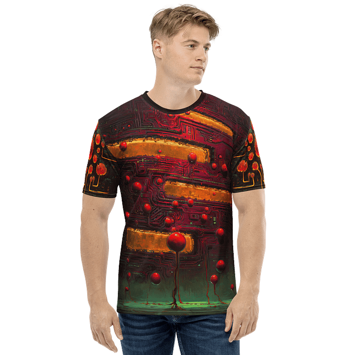 Neural Bloom – BioCircuit Techscape T-Shirt product image (2)