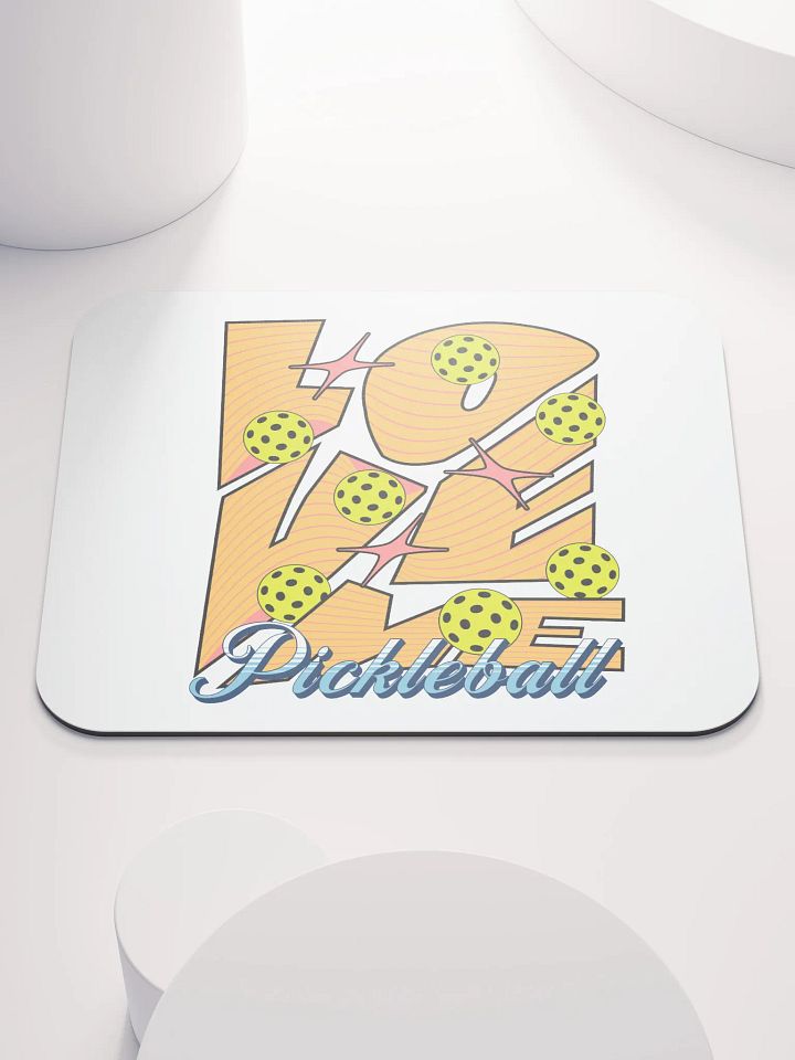 Love Me Pickleball Orange Wood Mouse Pad product image (2)