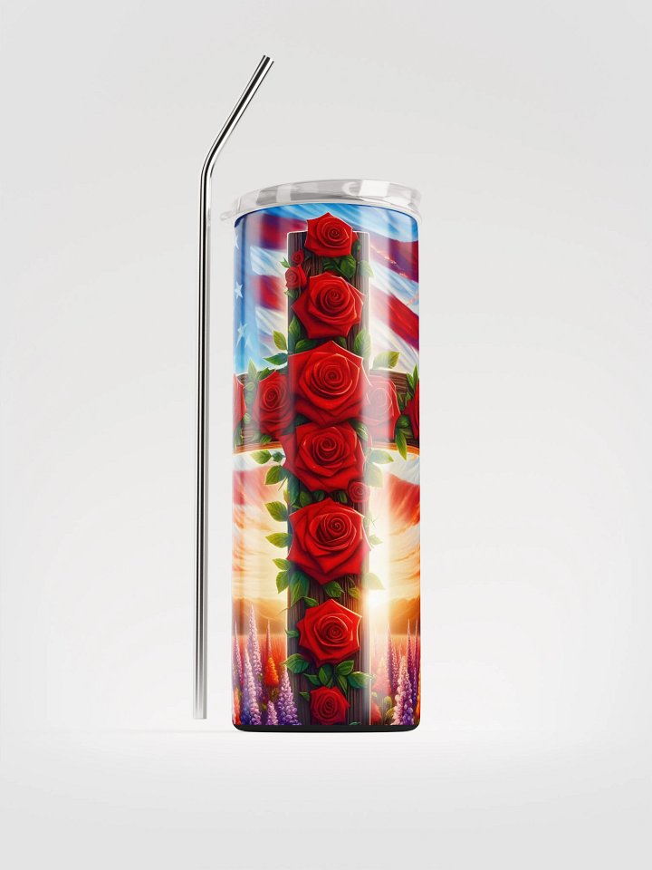 Lift Me Up Lord Faith Cross American Flag 20 Oz Tumbler product image (1)