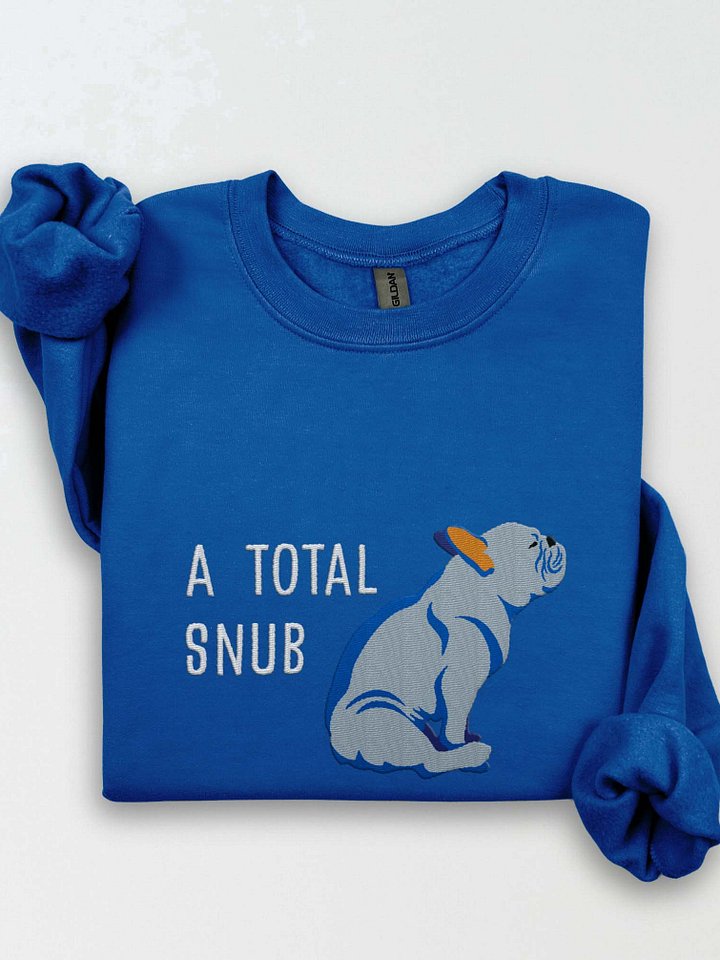 A Total Snub Sweatshirt (Embroidered) of a French Bulldog(Blue) product image (1)