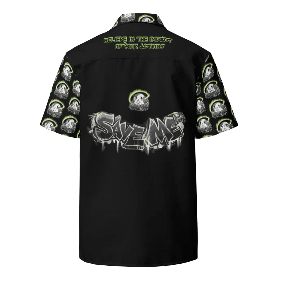 Save Me Black Hawaiian Shirt – Tropical Vibes, Global Impact product image (4)