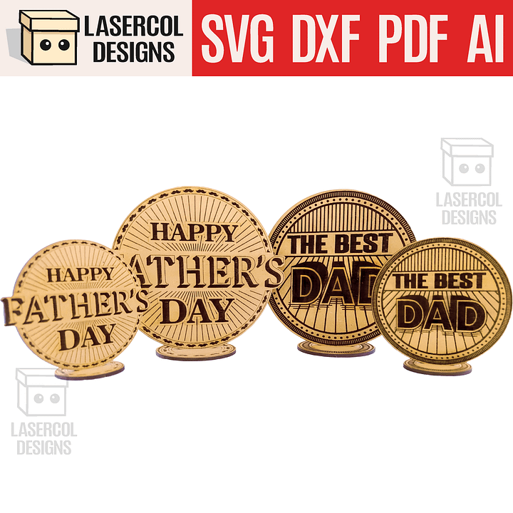 Father's Day Gift Plaque (2 Sizes, 2 Styles) - Laser Cut Files product image (1)