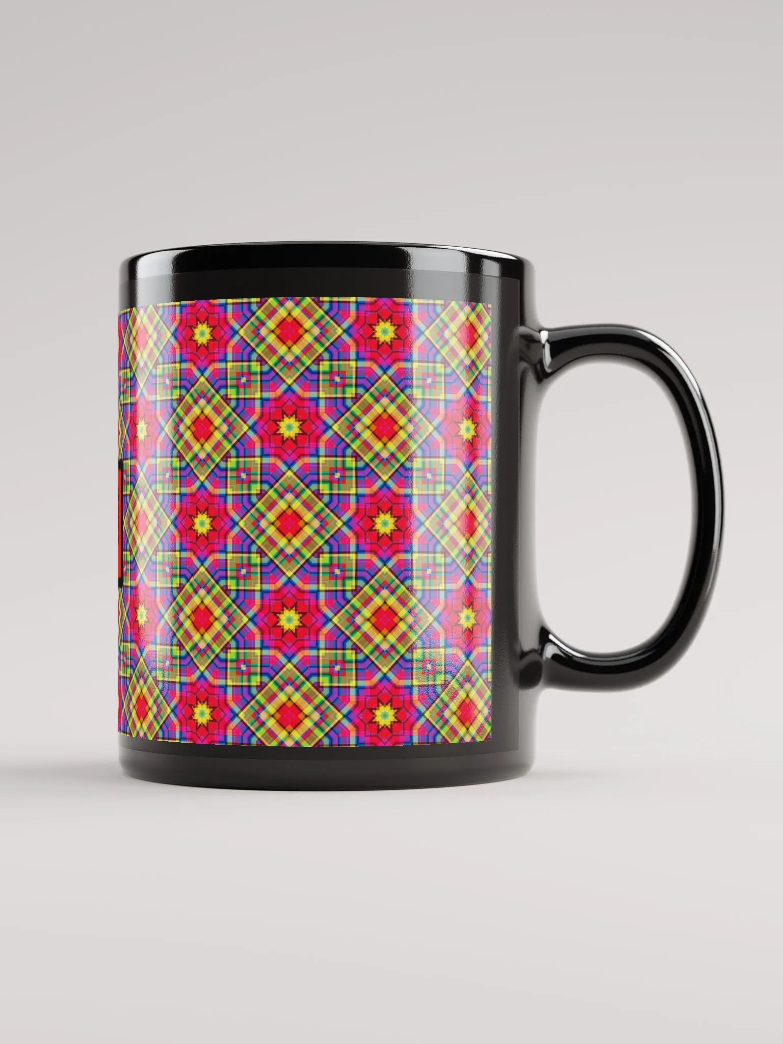 8T Sips Mosaic Black Glossy Mug product image (1)