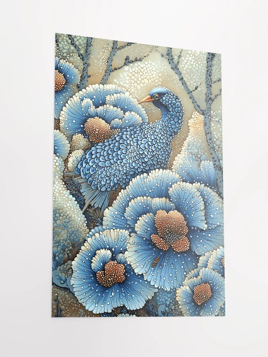 Azure Serenity: Fantasy Poster of a Mystical Forest Bird product image (2)