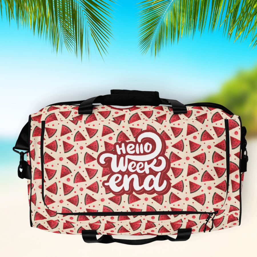 Hello Weekend Watermelon All Over Print Duffel Bag product image (7)