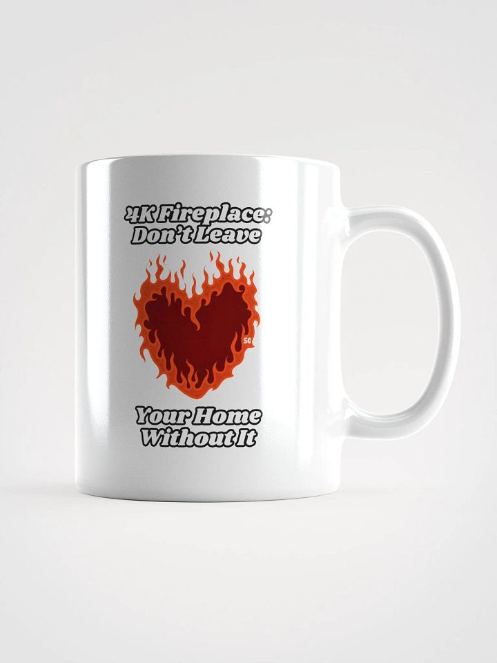 Flaming Heart - 4K Fireplace: Don't Leave Your Home Without It | White Glossy Mug product image (1)