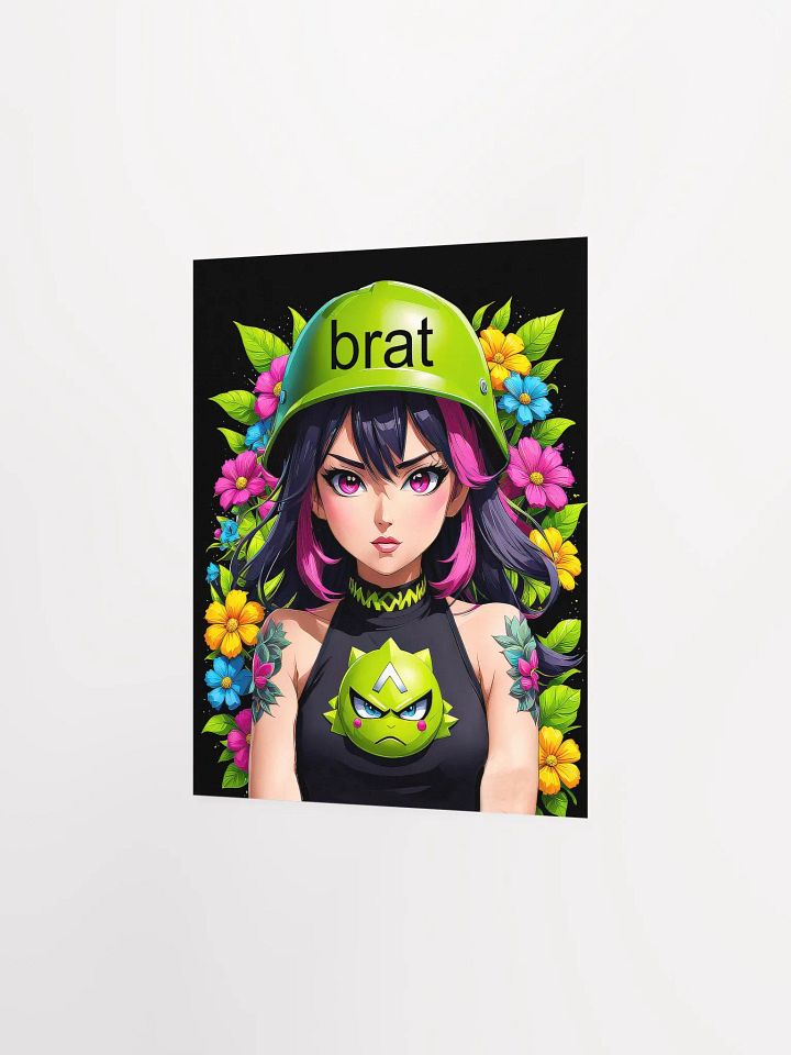 Brat Girl - Poster - Black Background - Small and Standard Sizes - 8x10-11x14-12x16-16x20 Inches product image (8)