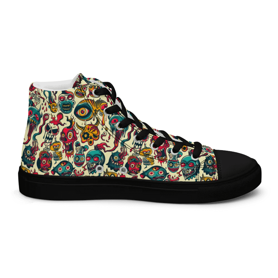 Halloween Nightmare Pattern High Top Canvas Shoes product image (10)