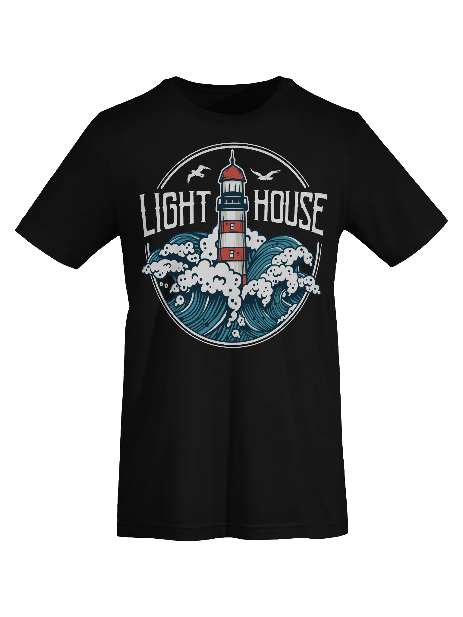 Stylish Lighthouse Waves Graphic Tee for Casual Wear product image (59)