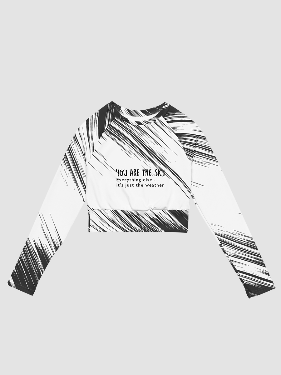 All-Over Print Recycled Long Sleeve Crop Top Inspiring Statement Fashion product image (1)