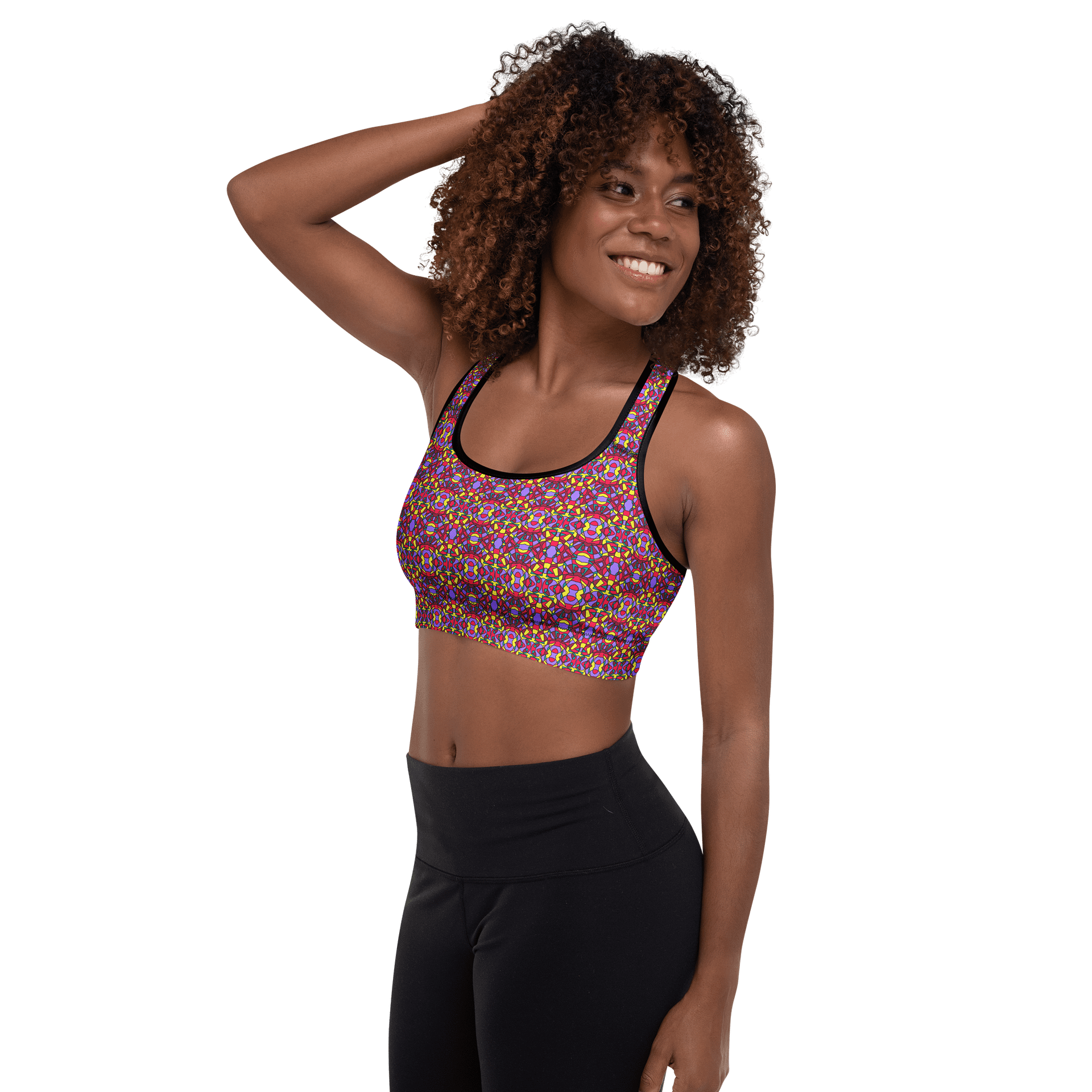 Retro Circus Ticket – All-Over Print Women’s Sports Bra for Yoga, Gym, and Fitness product image (5)
