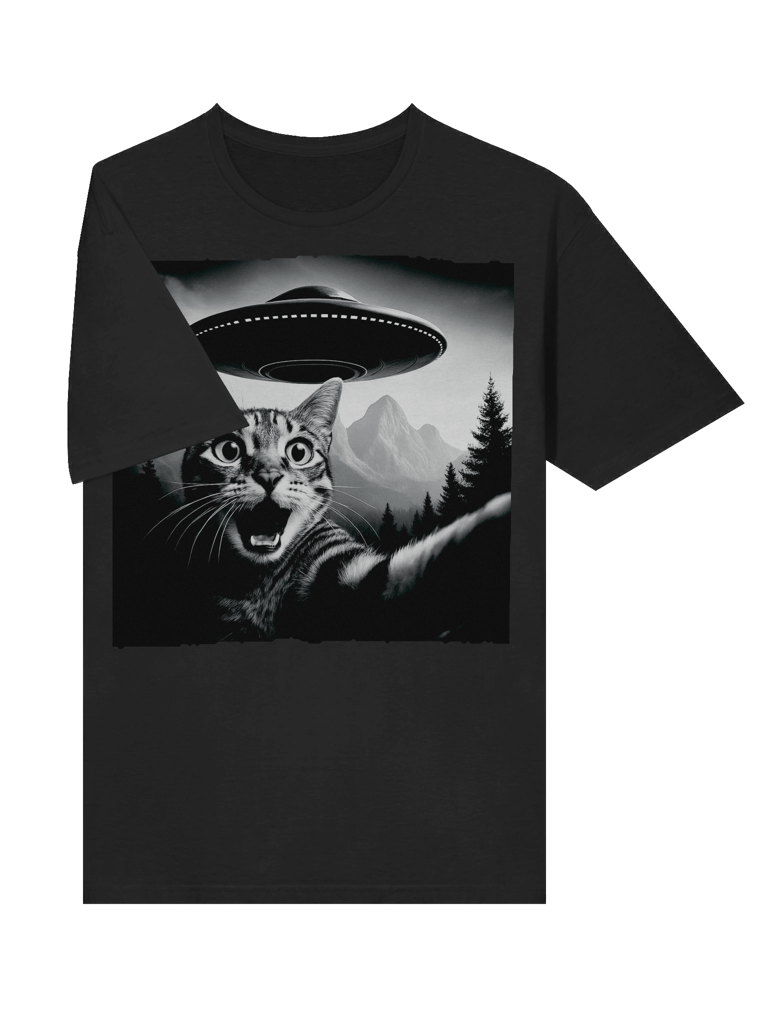Selfie Cat UFO T-Shirt product image (29)