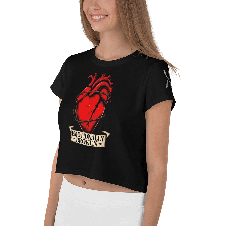 Emotionally Broken Crop Graphic Tee product image (3)