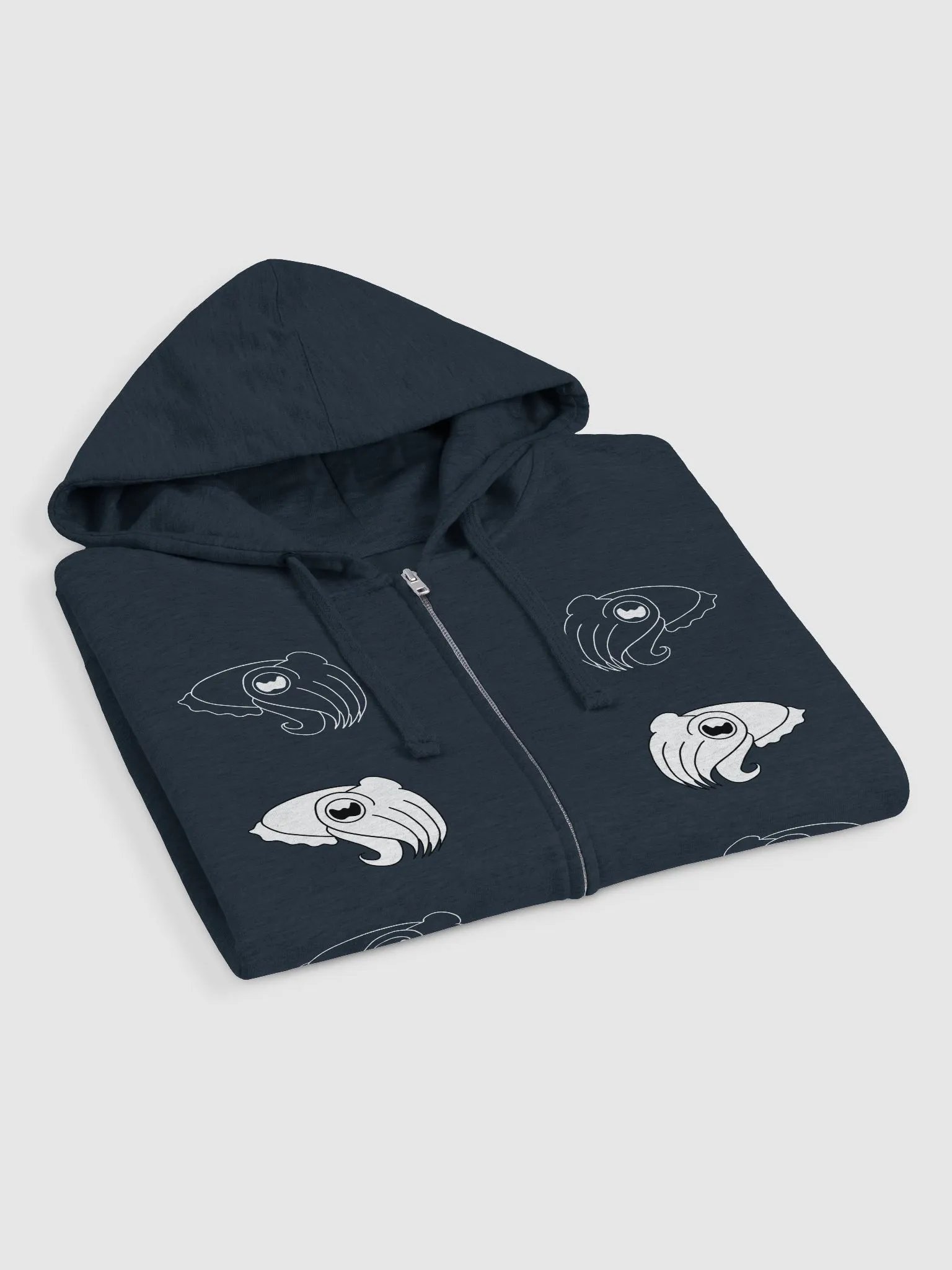 Triple Cuttlefish outline and white Zippy Hoodie product image (16)