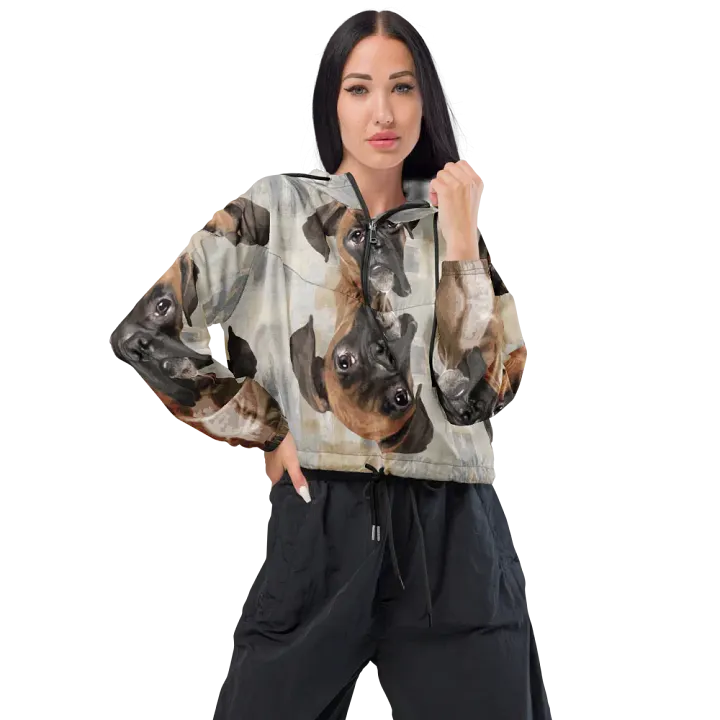 Boxer Face Patterned Women's Windbreaker product image (1)
