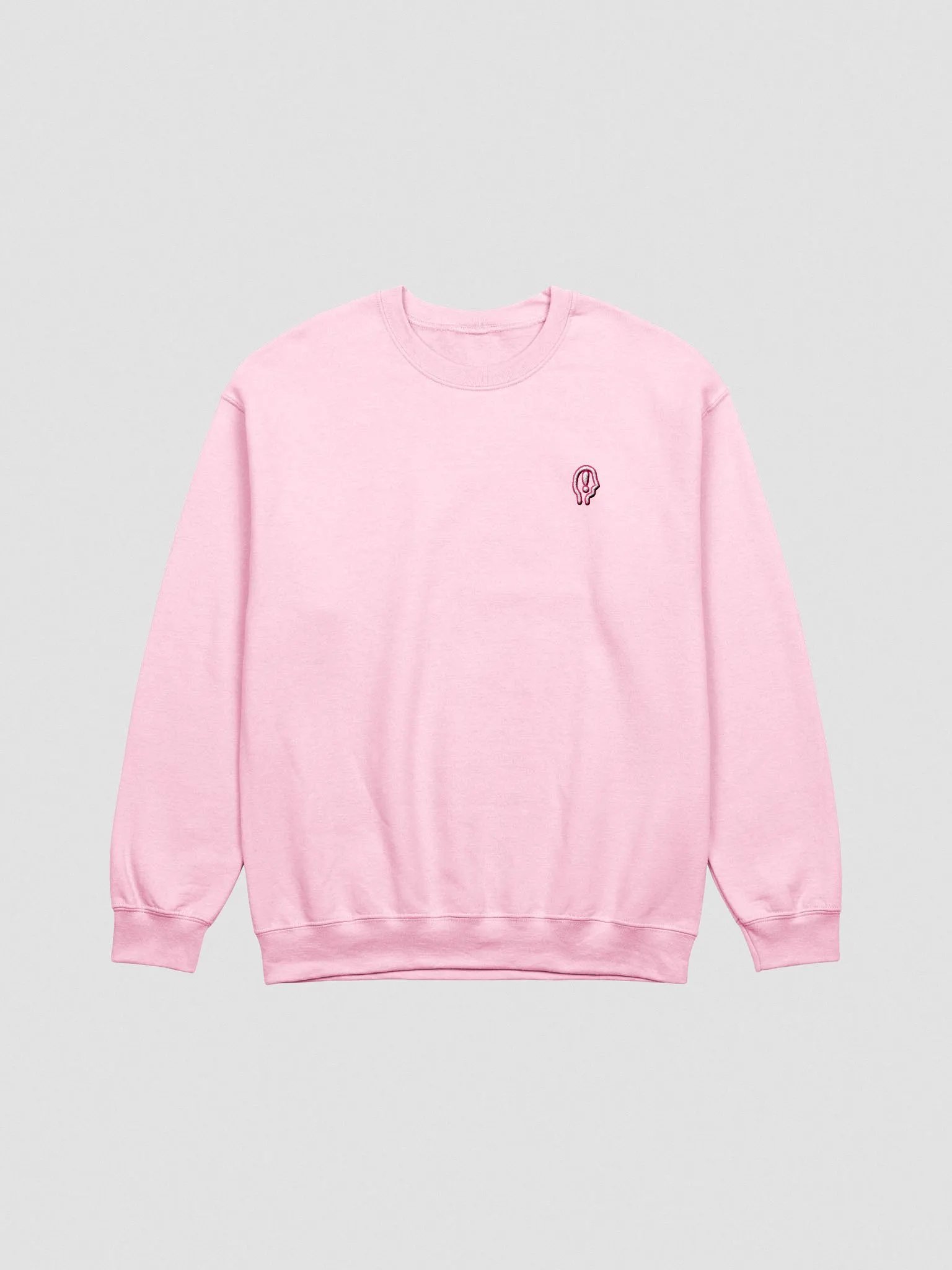 EXCLAIMING MENTALLY (L.C. pink and white design) embroidered crewneck product image (10)