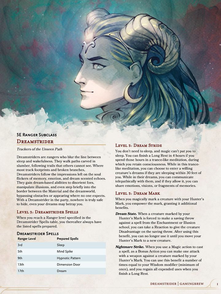 Dreamstrider | 5E '24 & '14 Ranger Subclass product image (2)