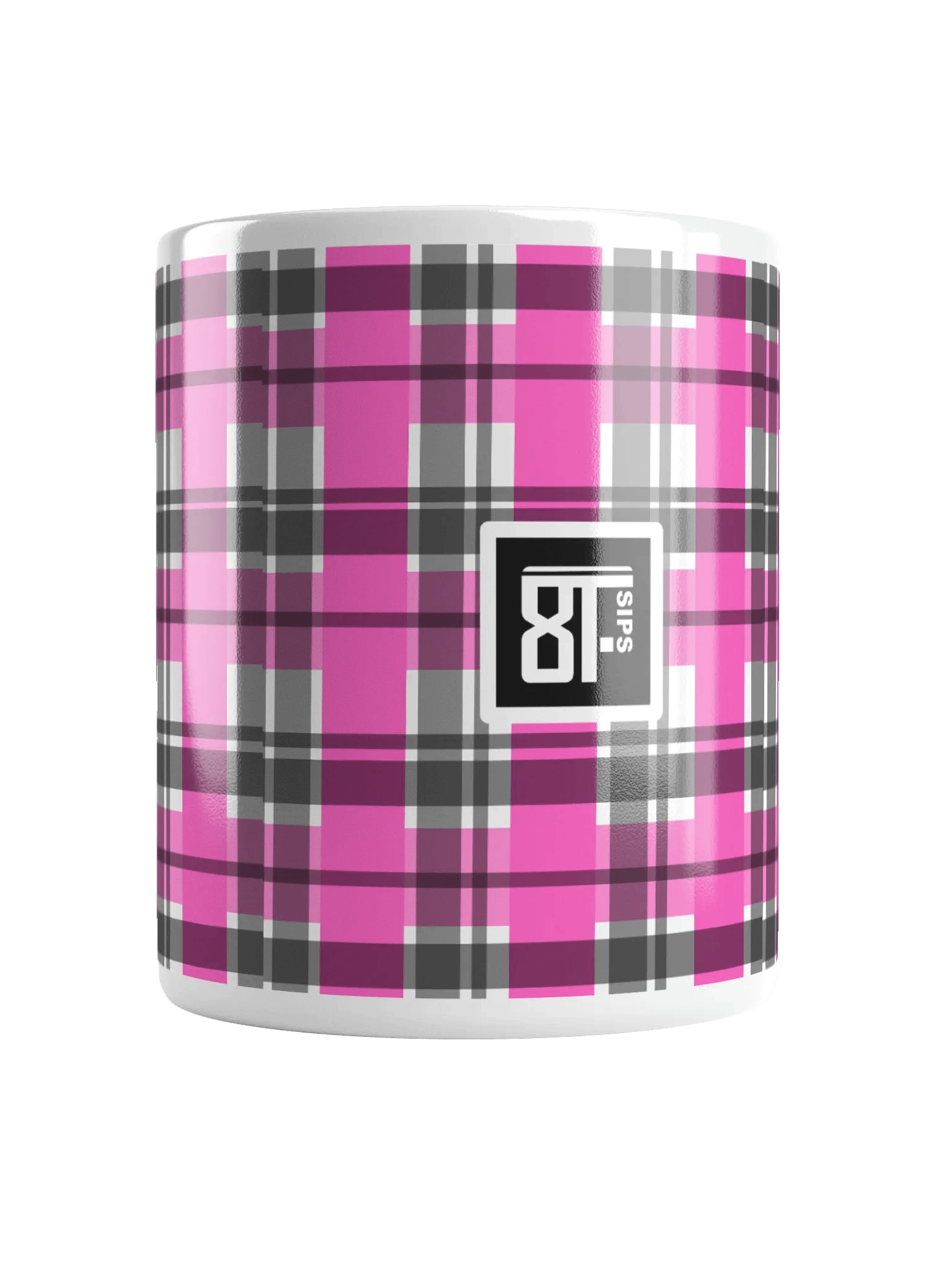 8T Sips Founders Plaid White Glossy Mug product image (5)