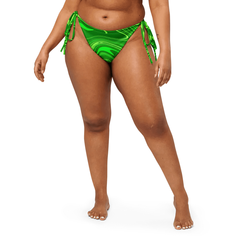 String Bikini Bottom - Different Shades of Green Digital Fluid Art product image (5)