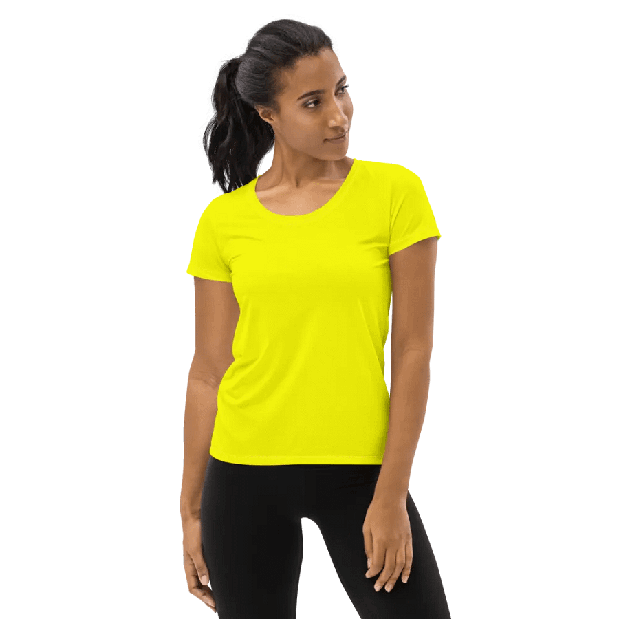 Plain Color Yellow Athletic T-Shirt product image (6)