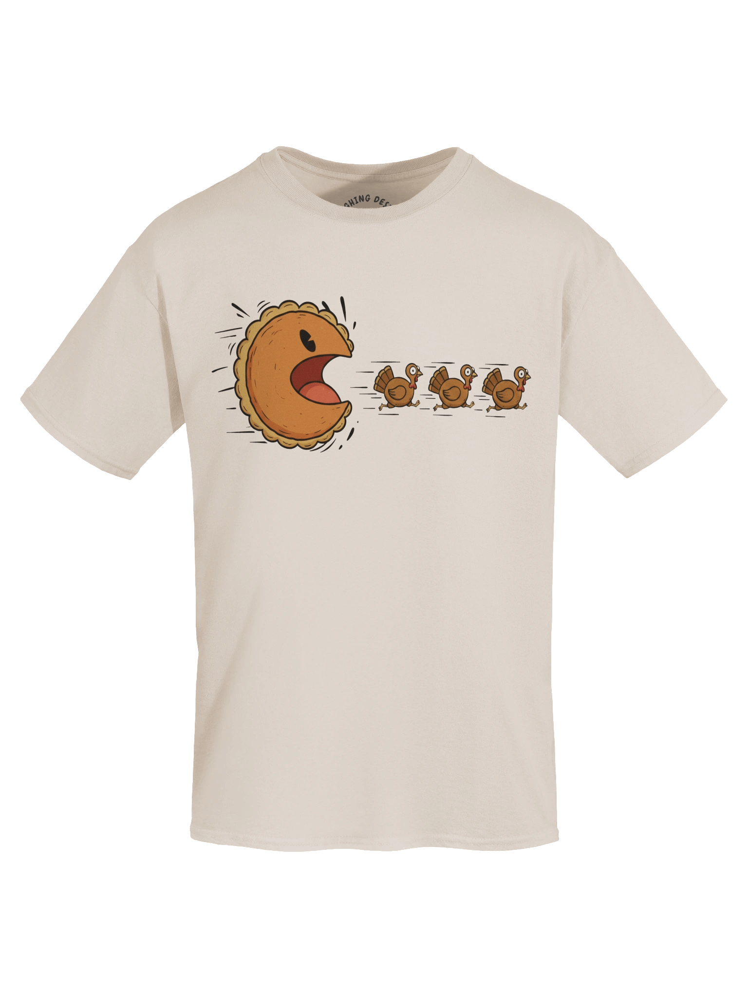 Funny Thanksgiving Pumpkin Pie Chasing Turkeys T-Shirt product image (1)