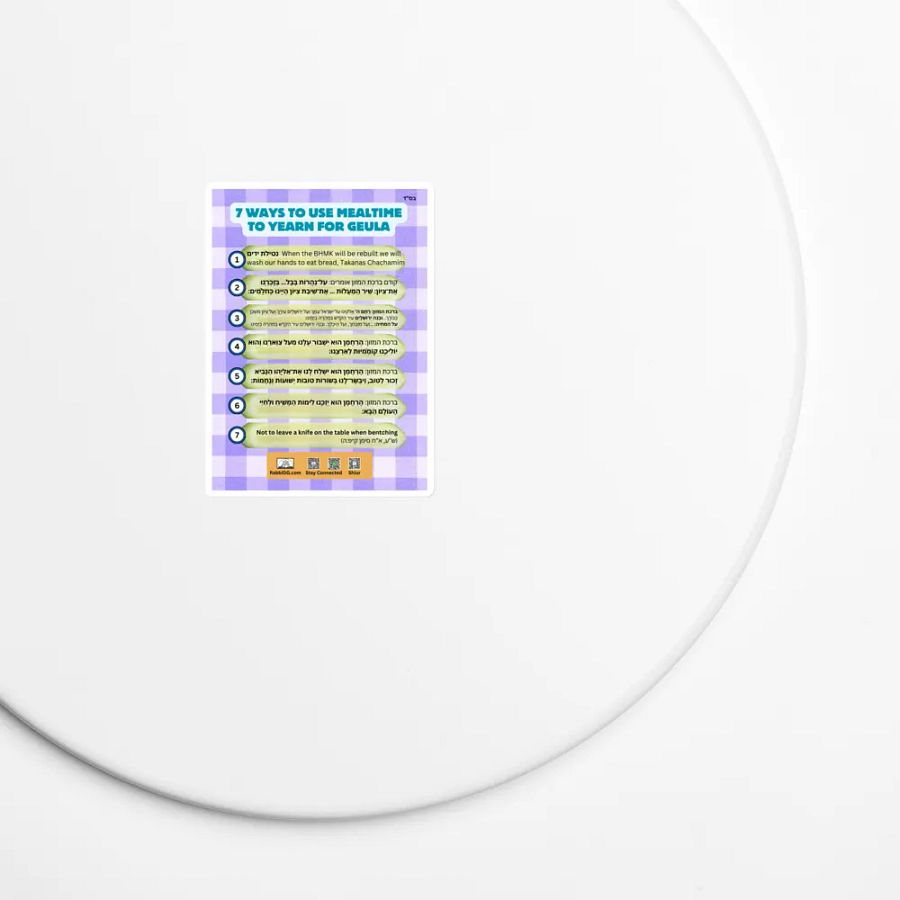 Magnet - 7 Ways to Yearn for Geulah During Mealtime product image (5)