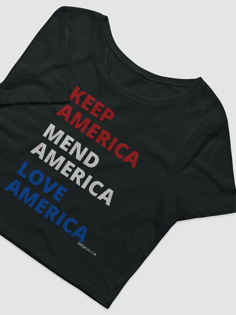 Patriotic KAMALA Keep Mend Love America Crop Tee product image (5)