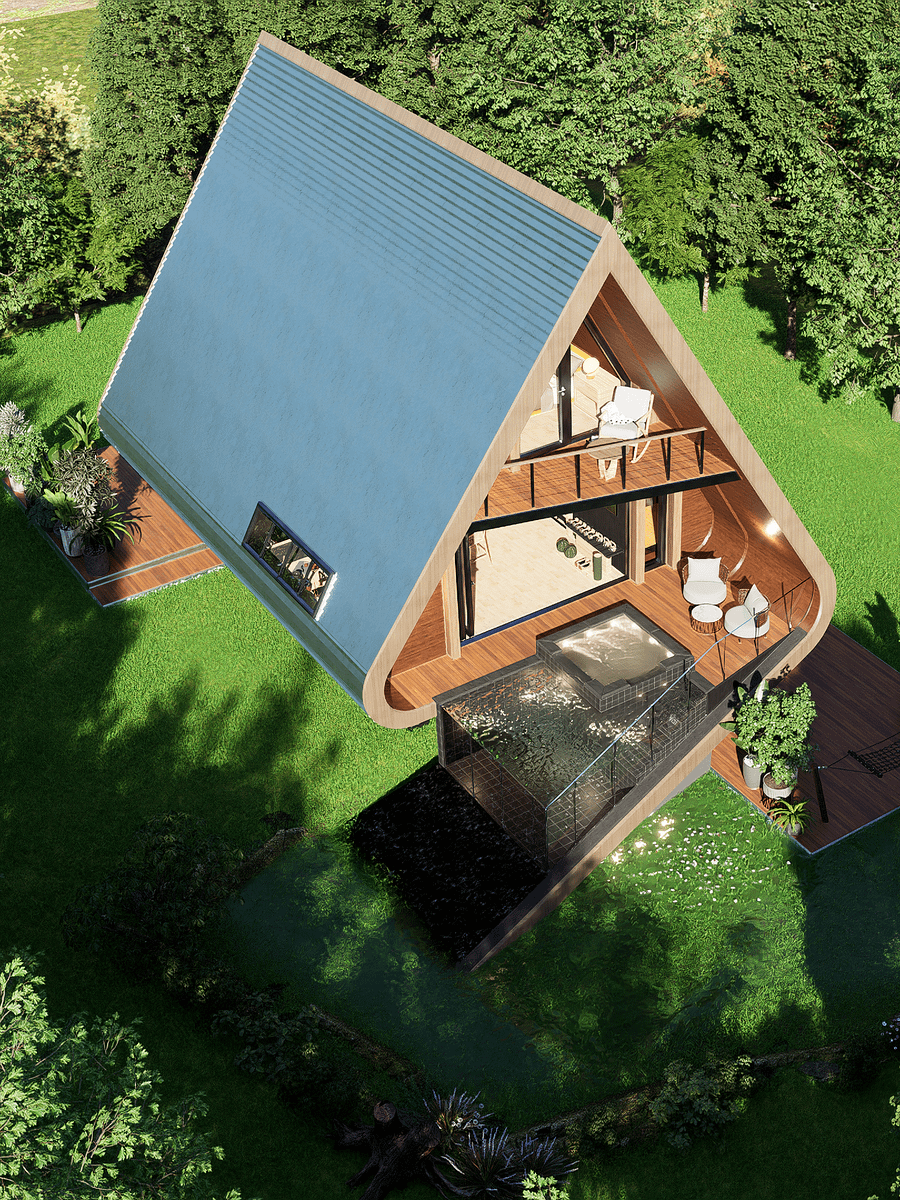 A Frame House 016 - Drawings\Blueprints CAD + PDF + 3D Model product image (2)