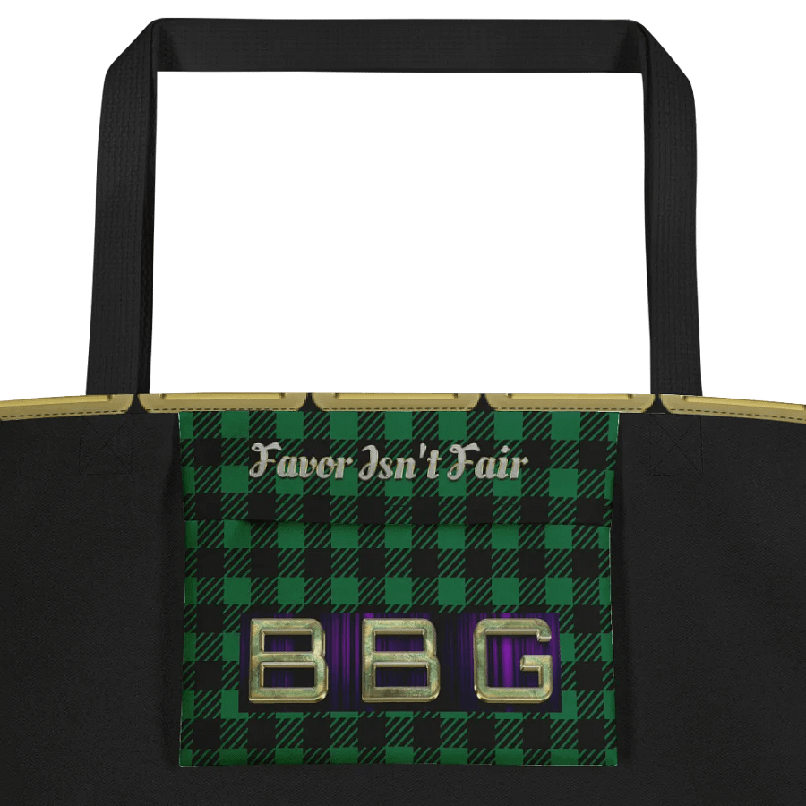 Green Plaid Geometric with Diamonds BBG Tote Bag with Pocket product image (4)