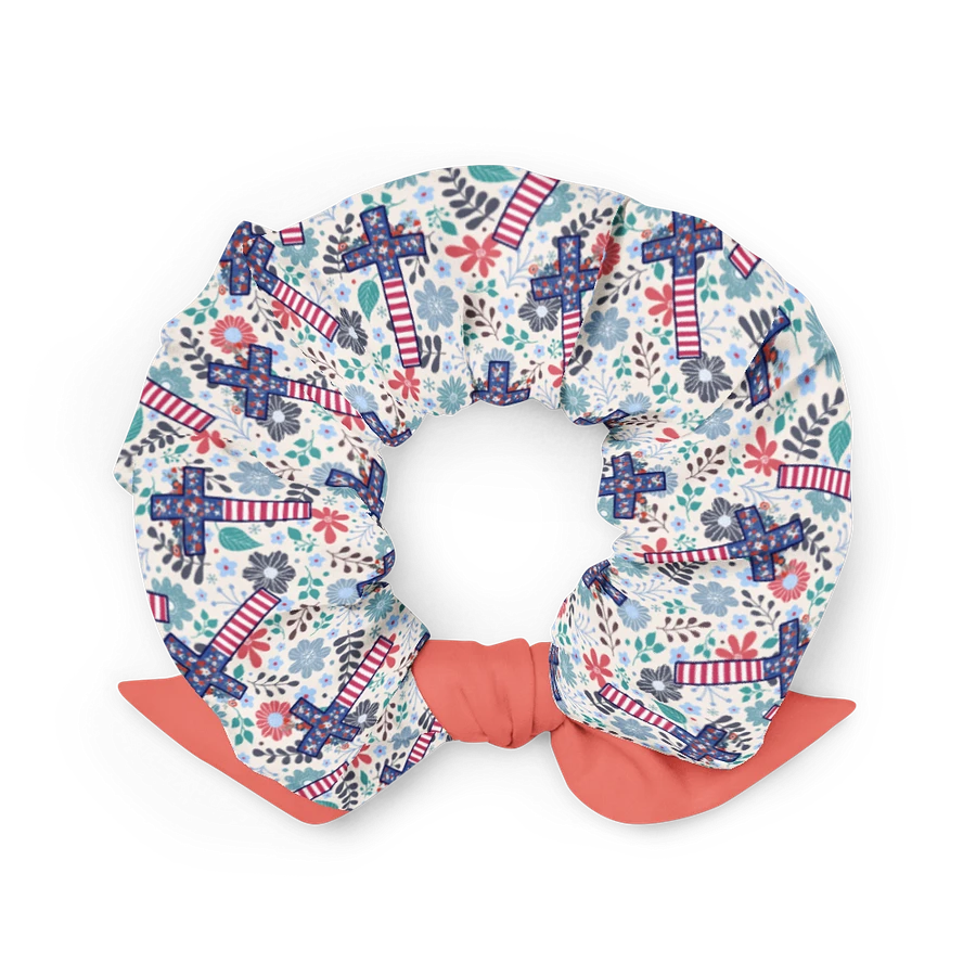 Floral Patriotic Cross Patterned Scrunchie product image (8)