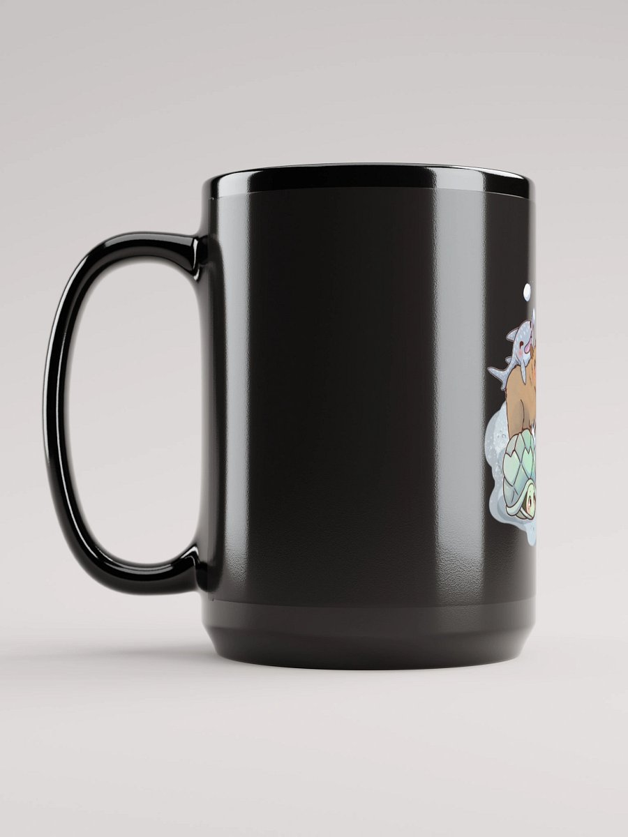 Black Glossy mug with center design product image (6)