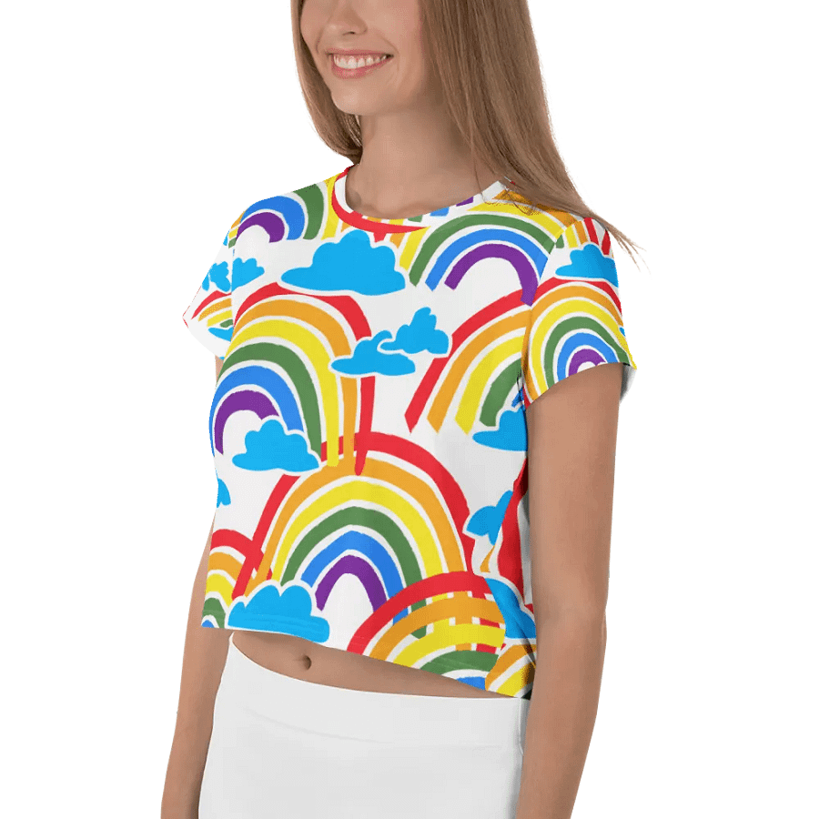 Rainbow Clouds All-Over Crop Tee product image (3)