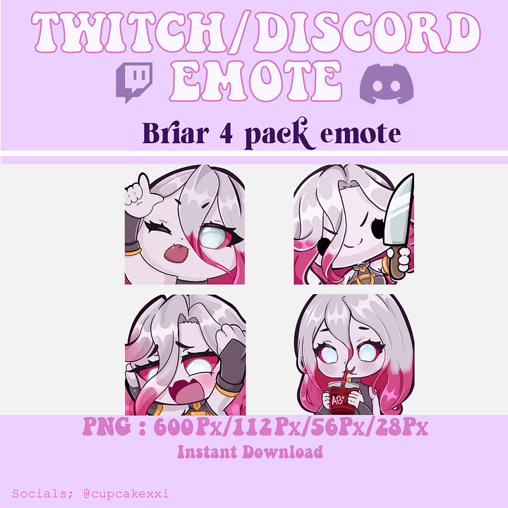 Briar 4 emotes pack | LoL emote | Twitch & Discord product image (1)