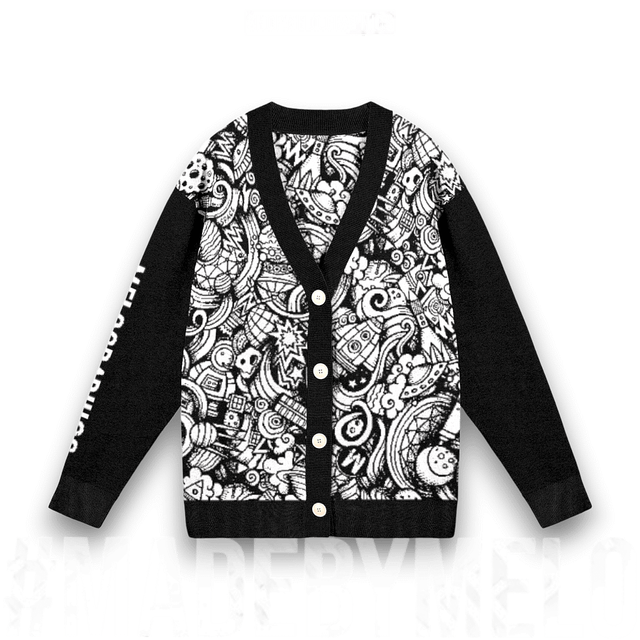 Dark Space Scribble - Knit Sweater [Cardigan] | #MadeByMELO product image (1)