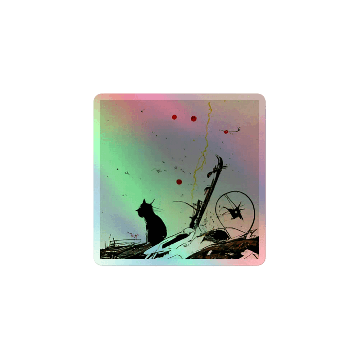 Whimsical Cat Dreams Holographic Sticker Sheet product image (1)