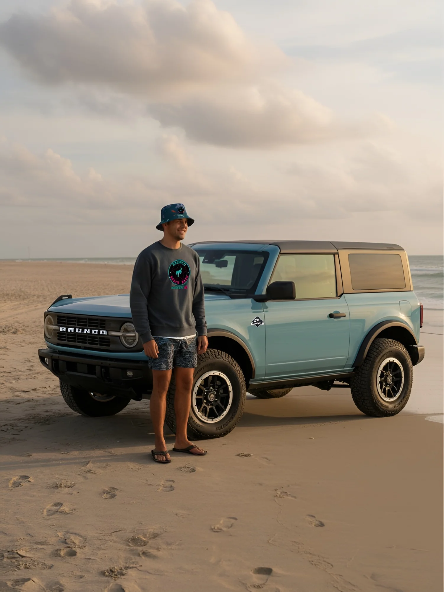 2025 Bronco Beach Bash Ocean City / Destination Bigfoot Bronco Collab | Full Send Bella+Canvas Unisex Sponge Fleece Raglan Sweatshirt (Multiple Colors Available) product image (1)