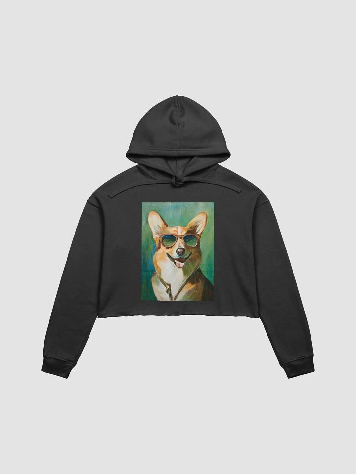Cool Corgi Sunglasses Painting - dogPXL Artistic series Crop Hoodie product image (1)