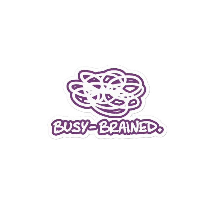 BUSY-BRAINED (lined design, #763D7D) magnet product image (2)