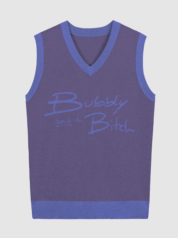 Bubbly and a B*tch (lg. design, violet and royal) knitwear vest product image (2)