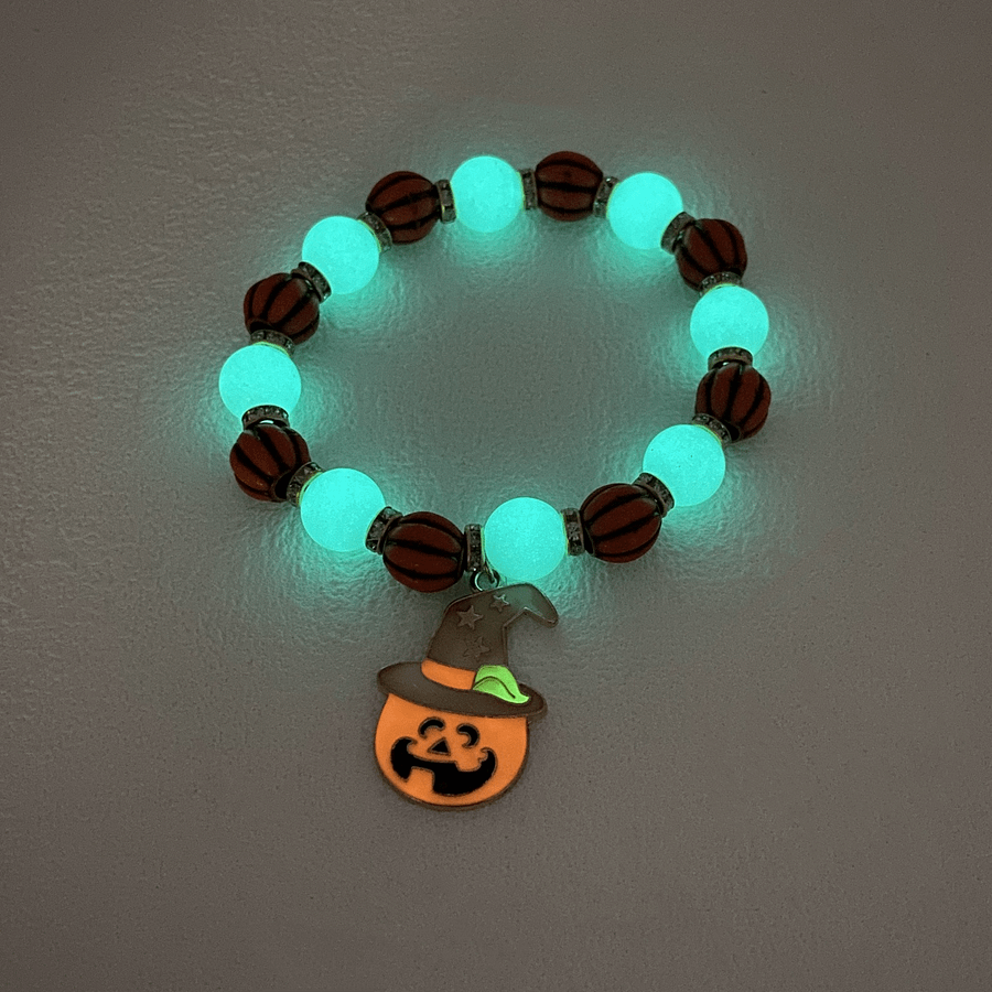 Self Glowing in Dark Natural Stone Multicolor Beaded Bracelet Woman Party Prom Halloween product image (6)