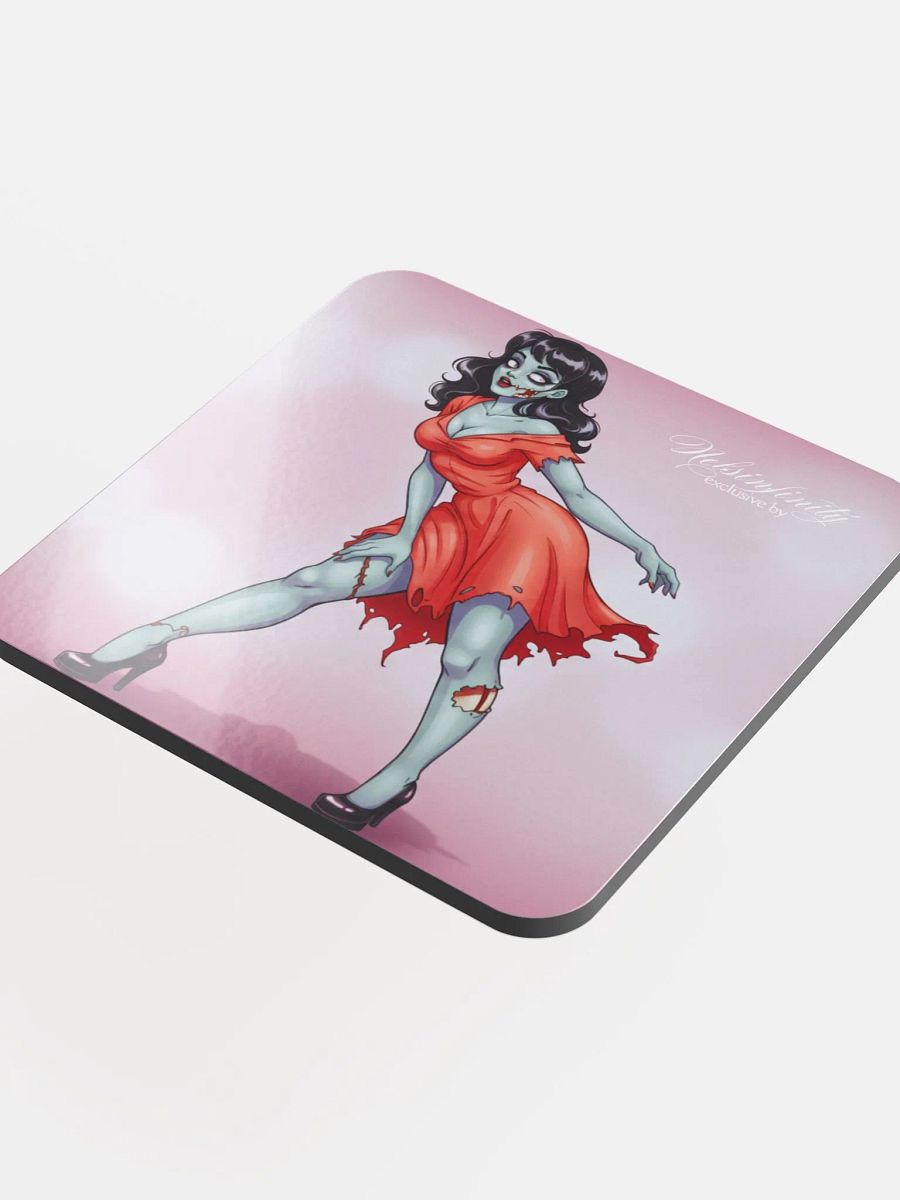 V1 Zombie Pinup Glossed Cork Coaster product image (4)