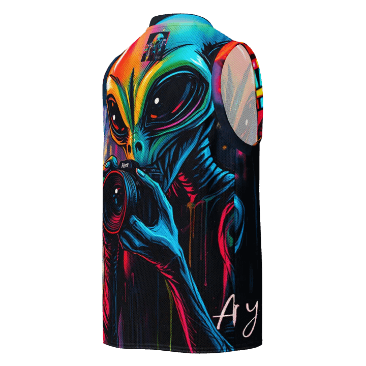 Neon City Alien All-Over Print Basketball Jersey product image (2)